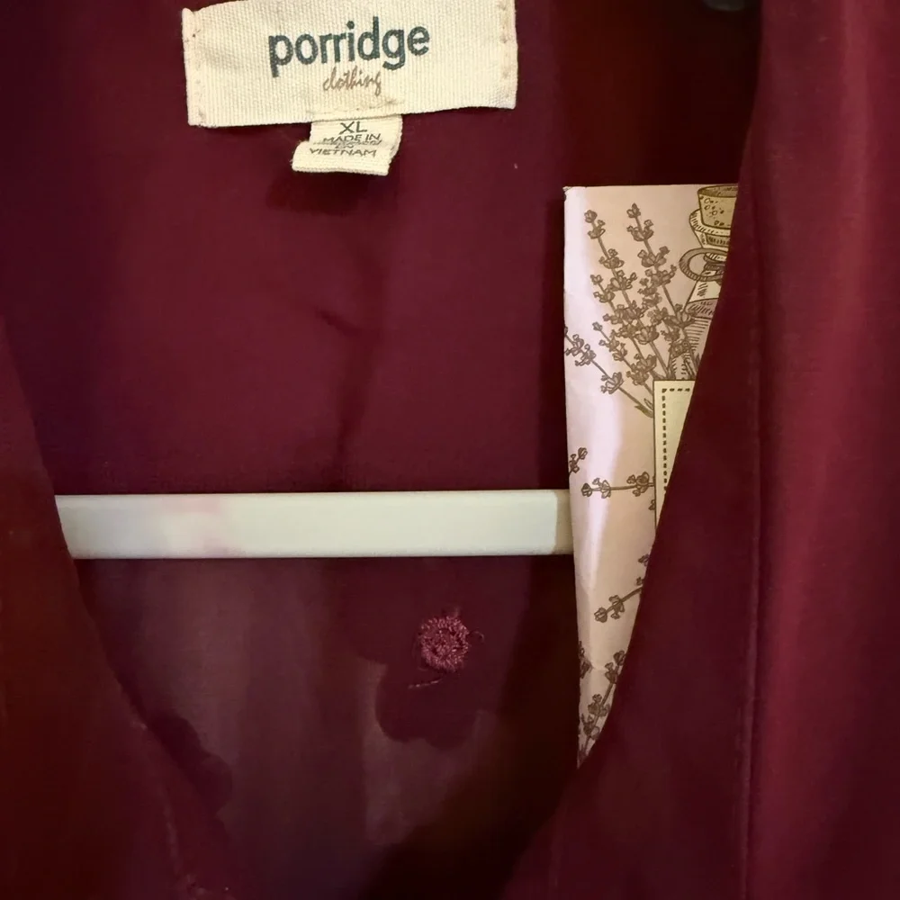 Anthropologie (Porridge) Deep Red Textured Long Sleeve Dress. Only worn once. - Picture 3 of 7